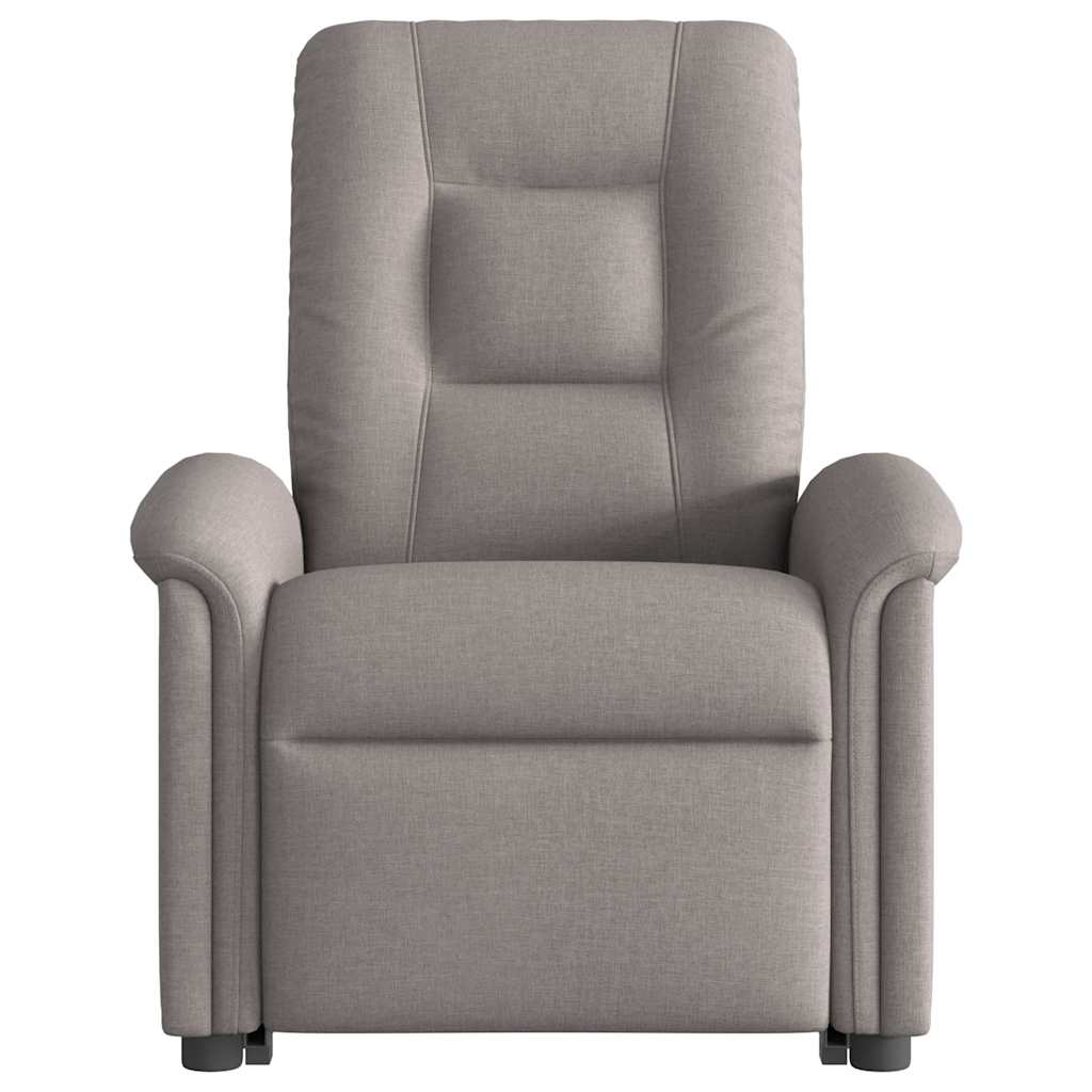 Electric stand-up massage chair, taupe, fabric