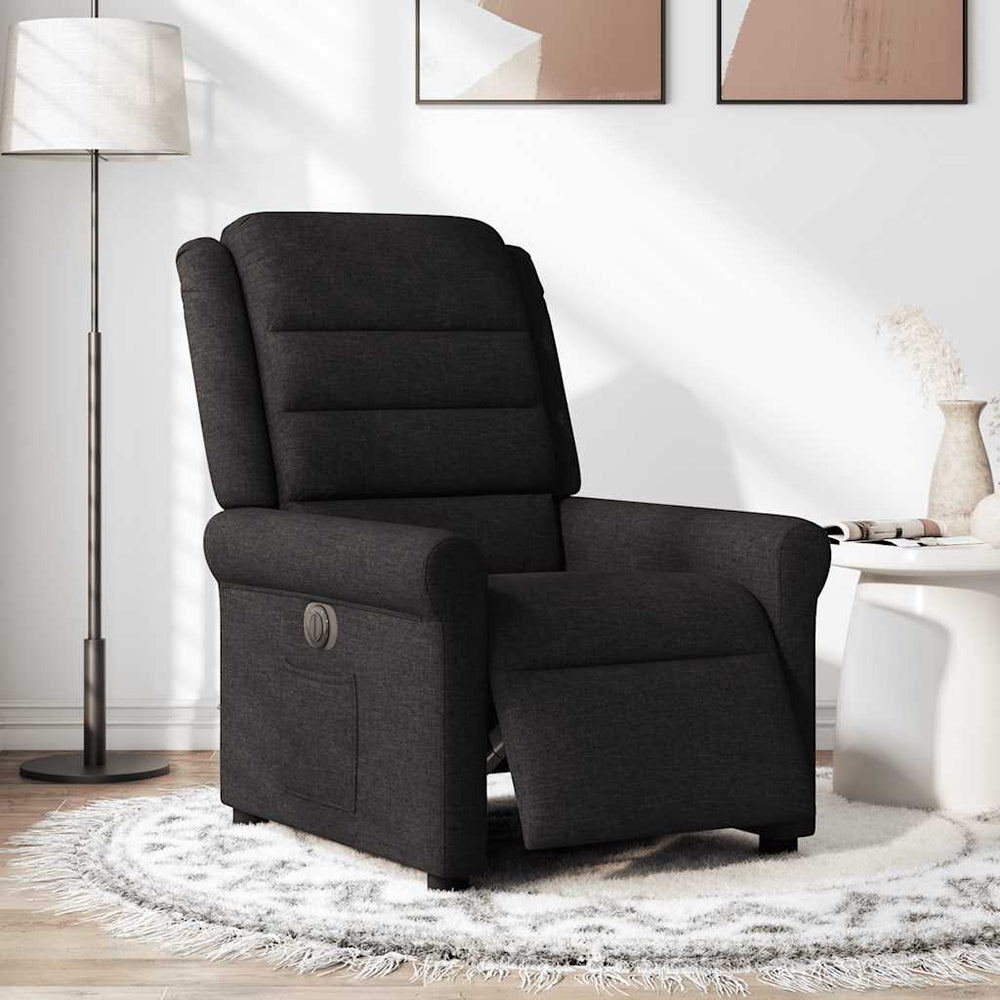 Electric recliner, black, fabric