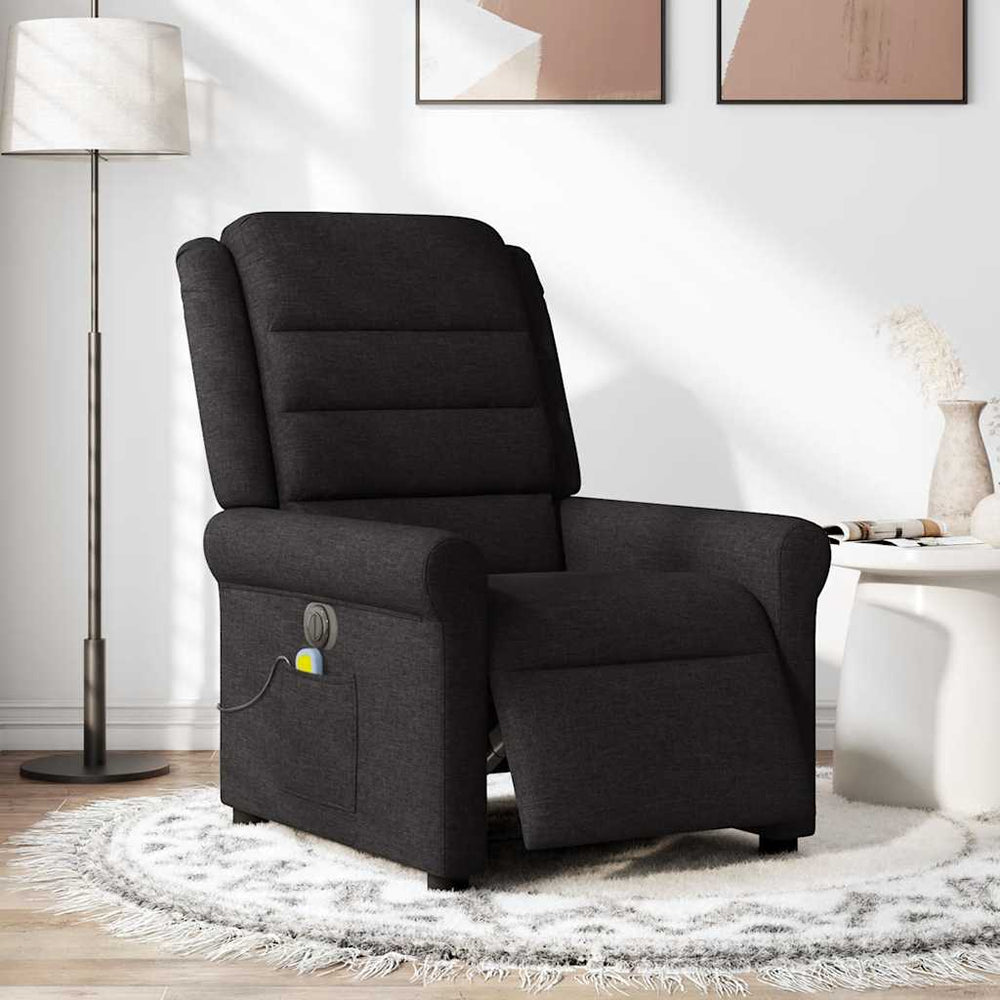 Electric Reclining Massage Chair, Black, Fabric