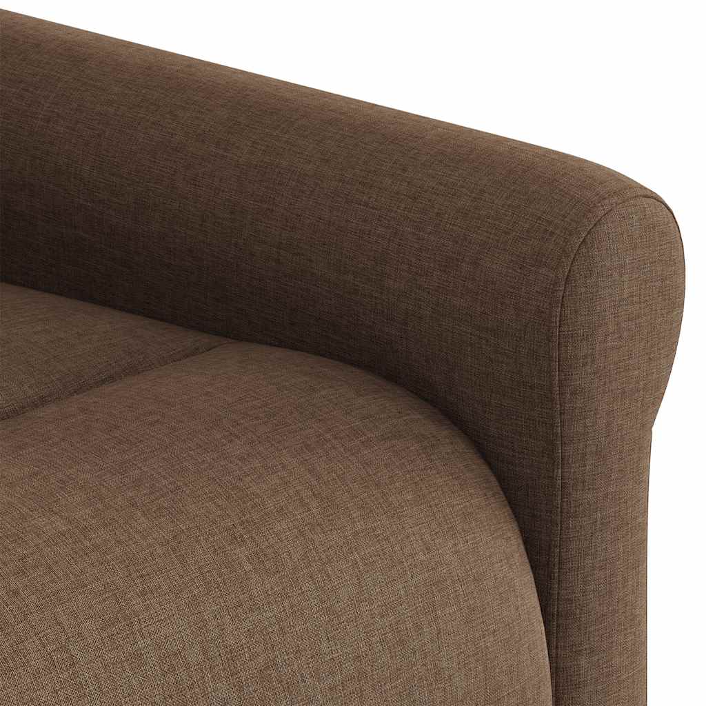 Electric Reclining Massage Chair, Brown, Fabric