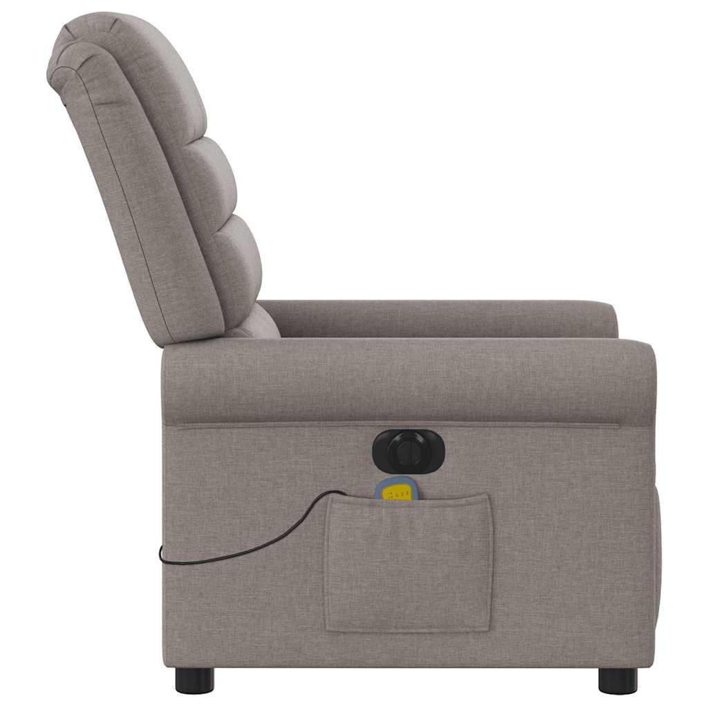 Elektrisks atgāžams masāžas krēsls, taupe krāsā, audums