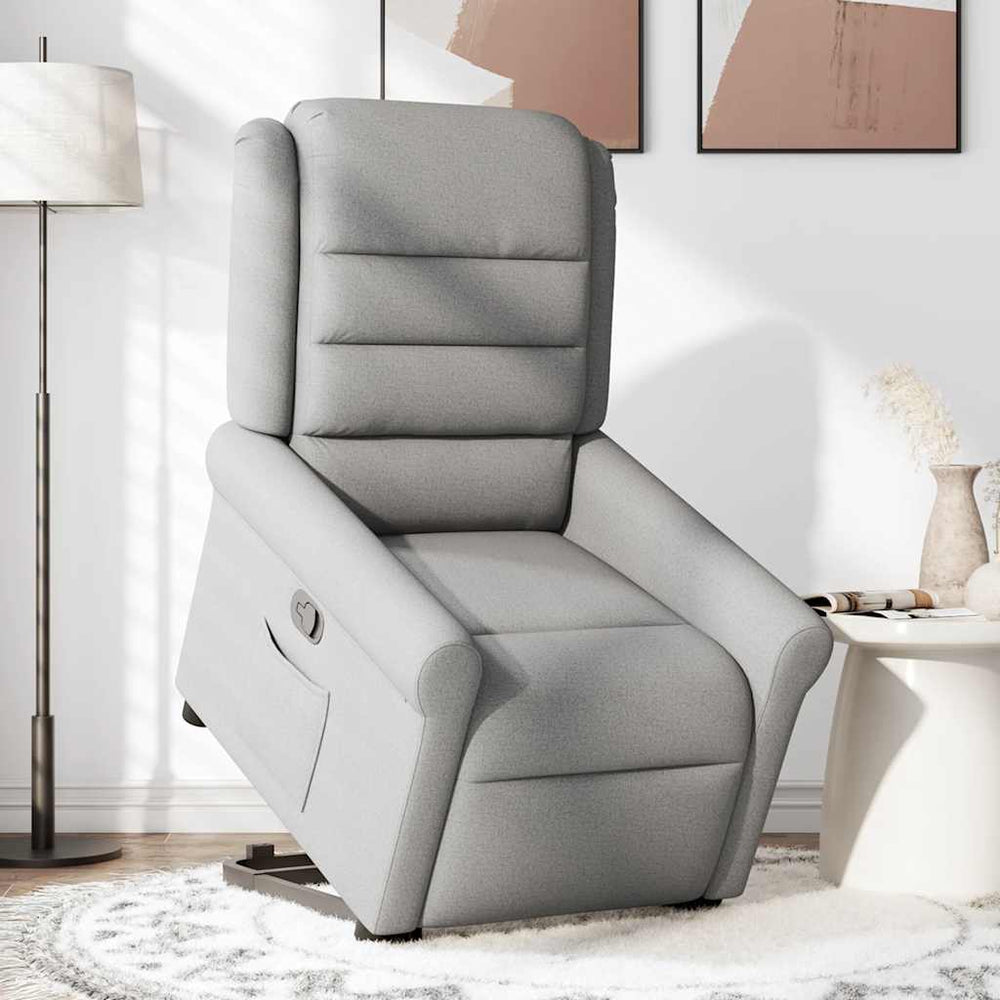 Standing reclining armchair, grey, fabric