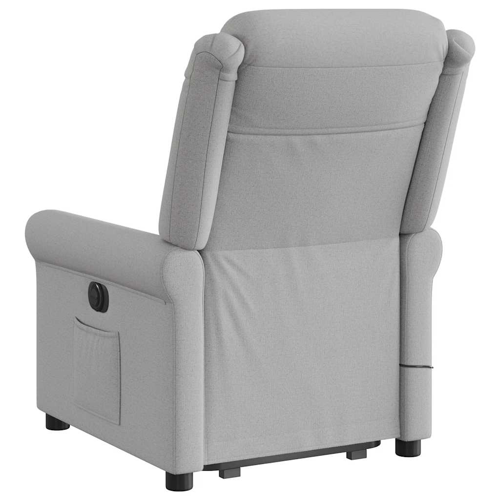 Reclining massage chair, grey, fabric