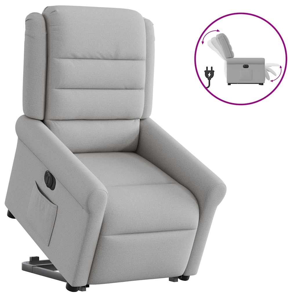 Standing reclining armchair, grey, fabric