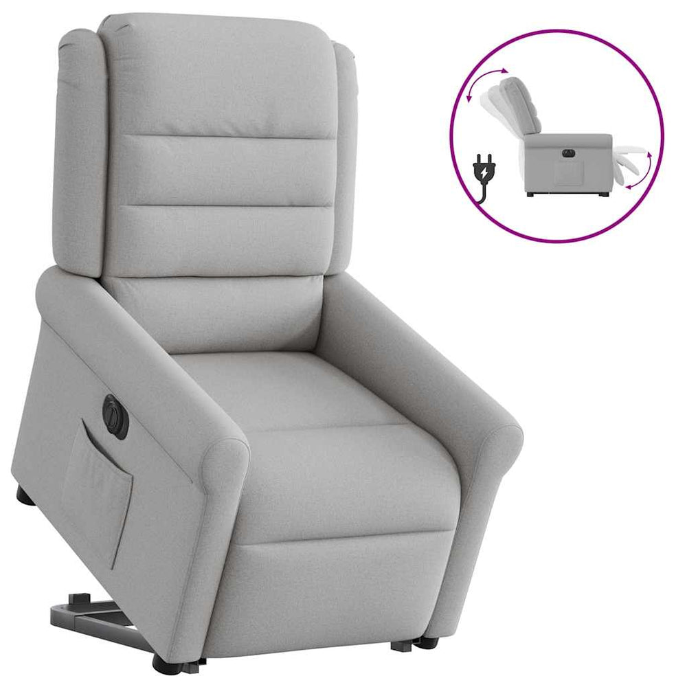 Standing reclining armchair, grey, fabric