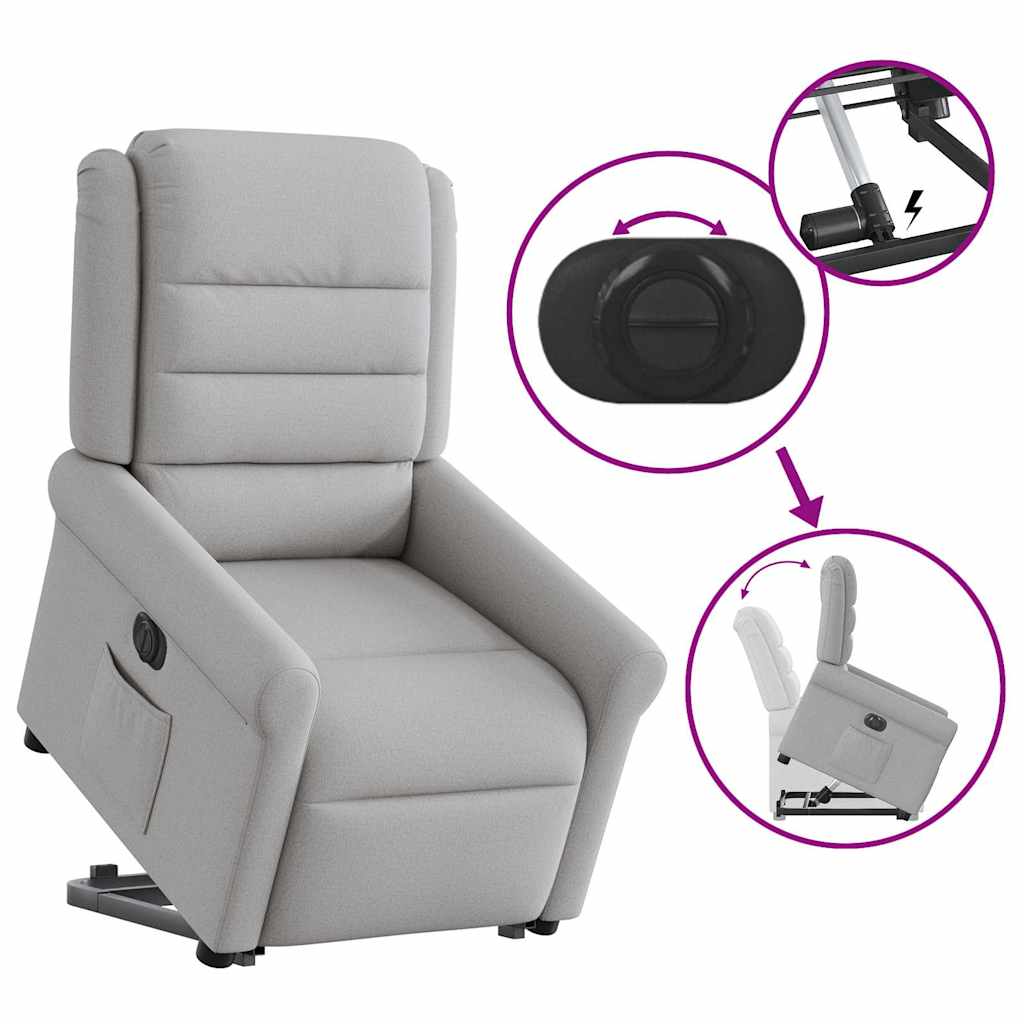 Standing reclining armchair, grey, fabric