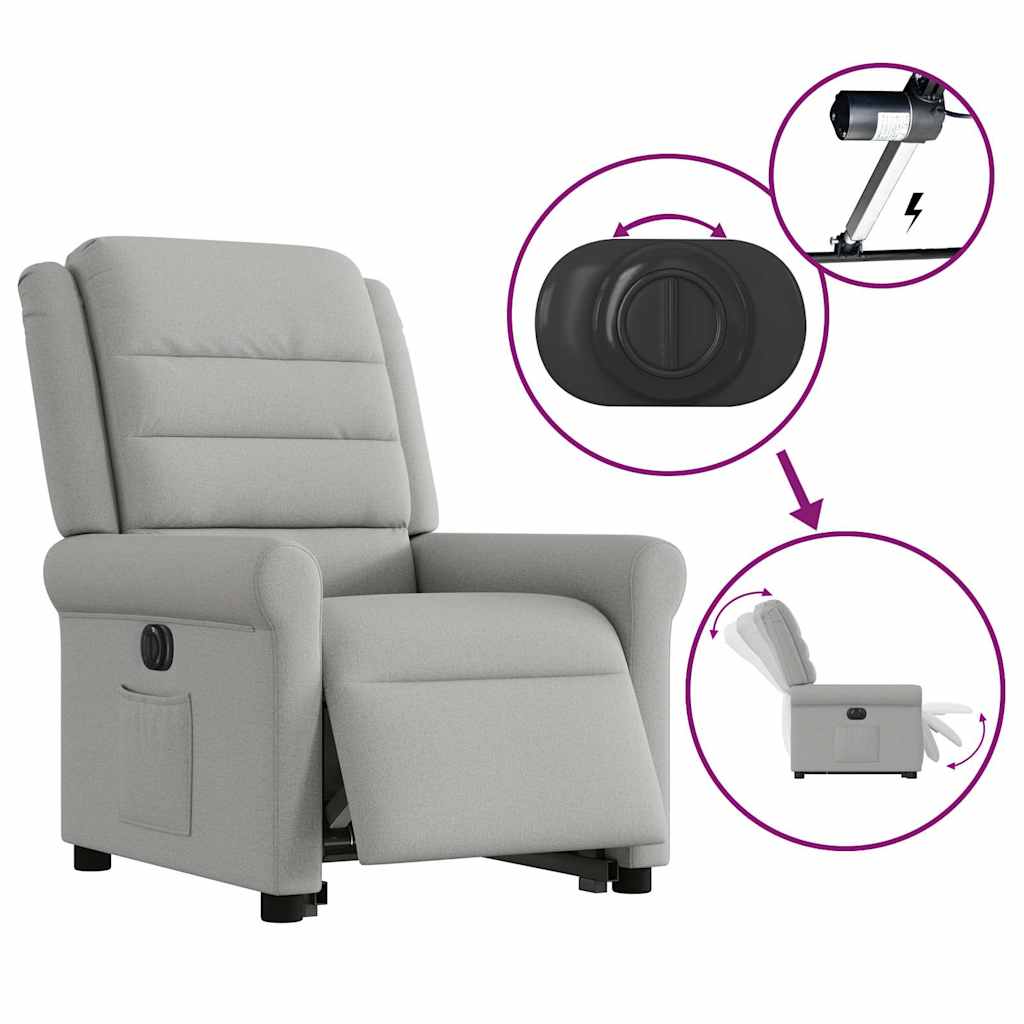 Standing reclining armchair, grey, fabric