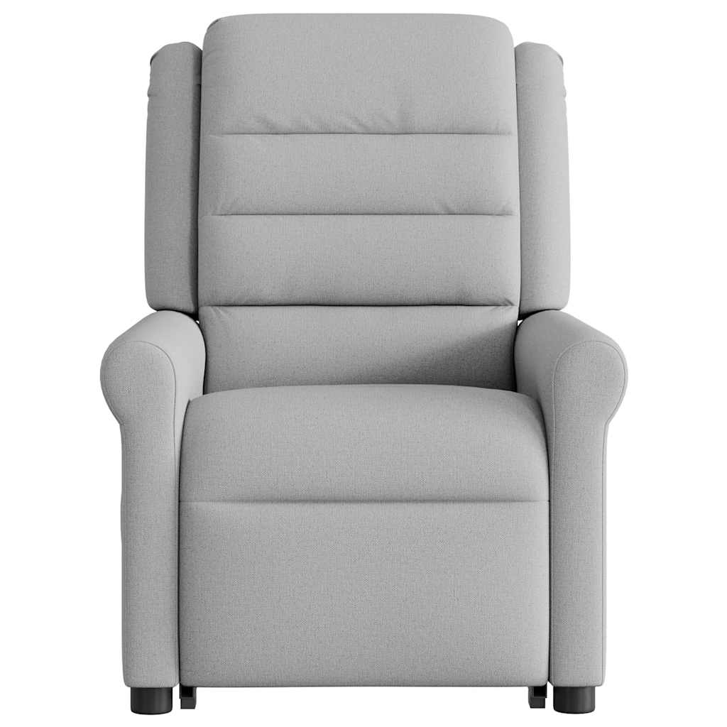 Reclining massage chair, grey, fabric