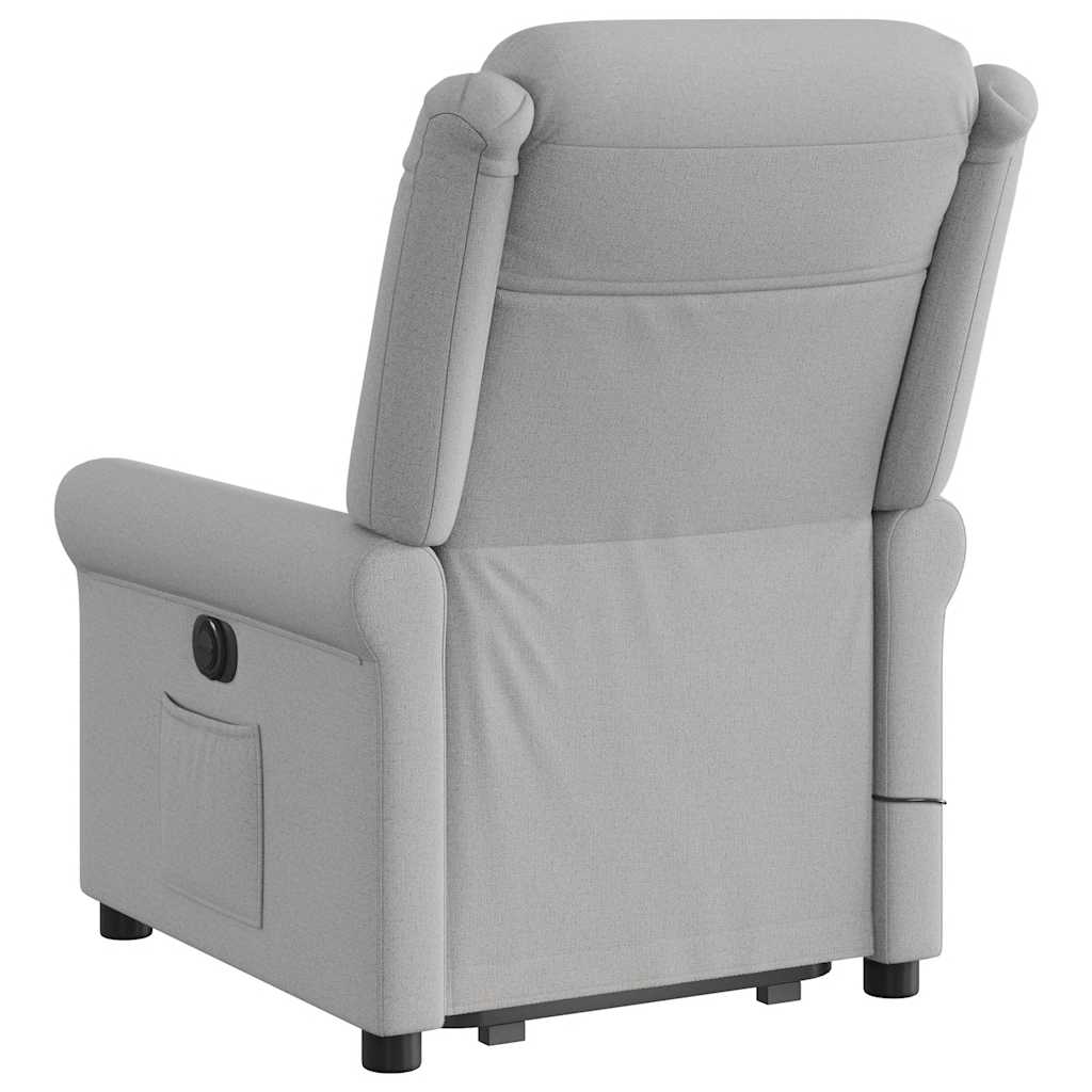 Reclining massage chair, grey, fabric
