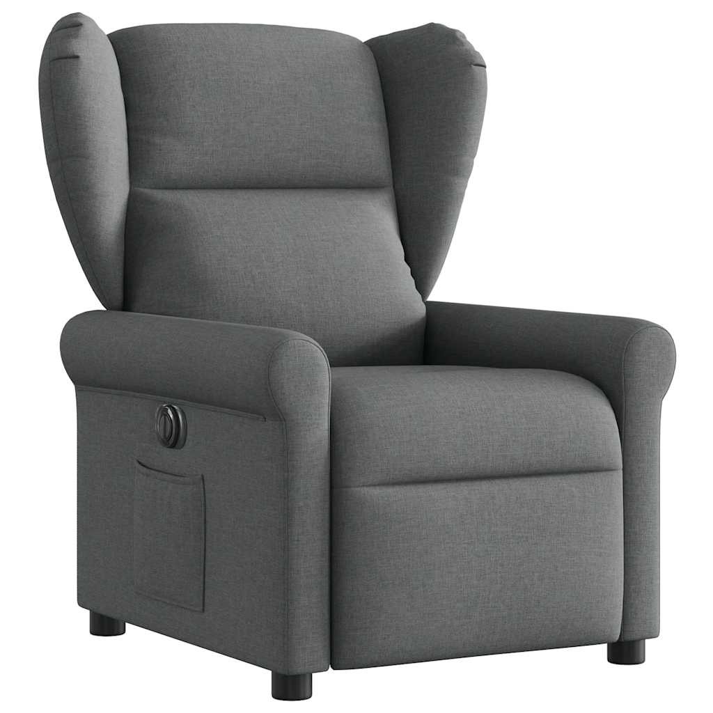 Electric recliner, dark grey, fabric