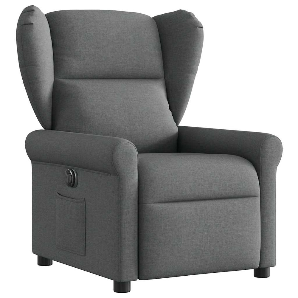Electric recliner, dark grey, fabric