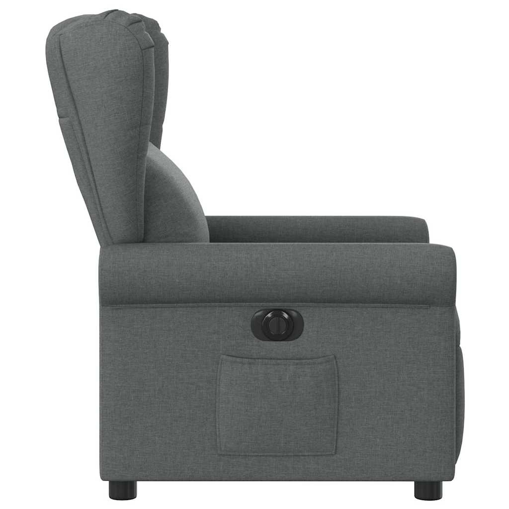 Electric recliner, dark grey, fabric