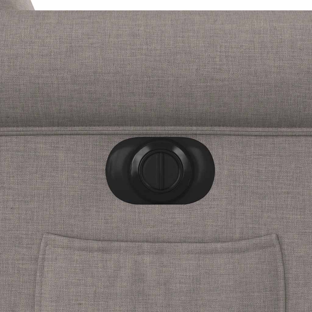 Electric recliner, taupe, fabric