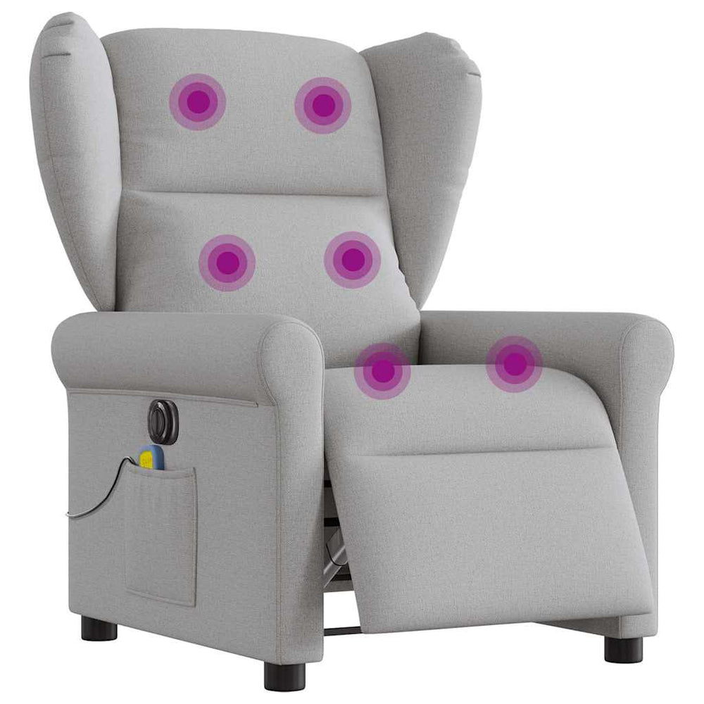 Electric massage armchair, grey, fabric