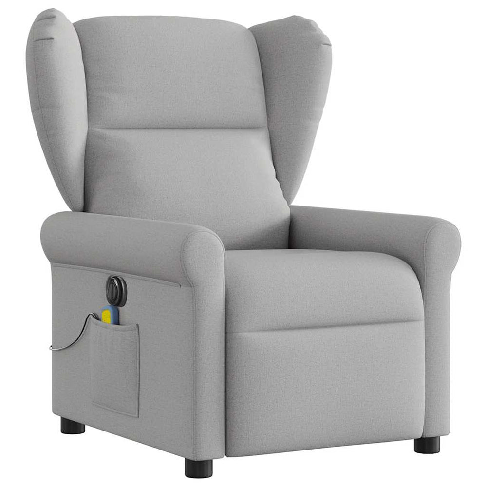 Electric massage armchair, grey, fabric