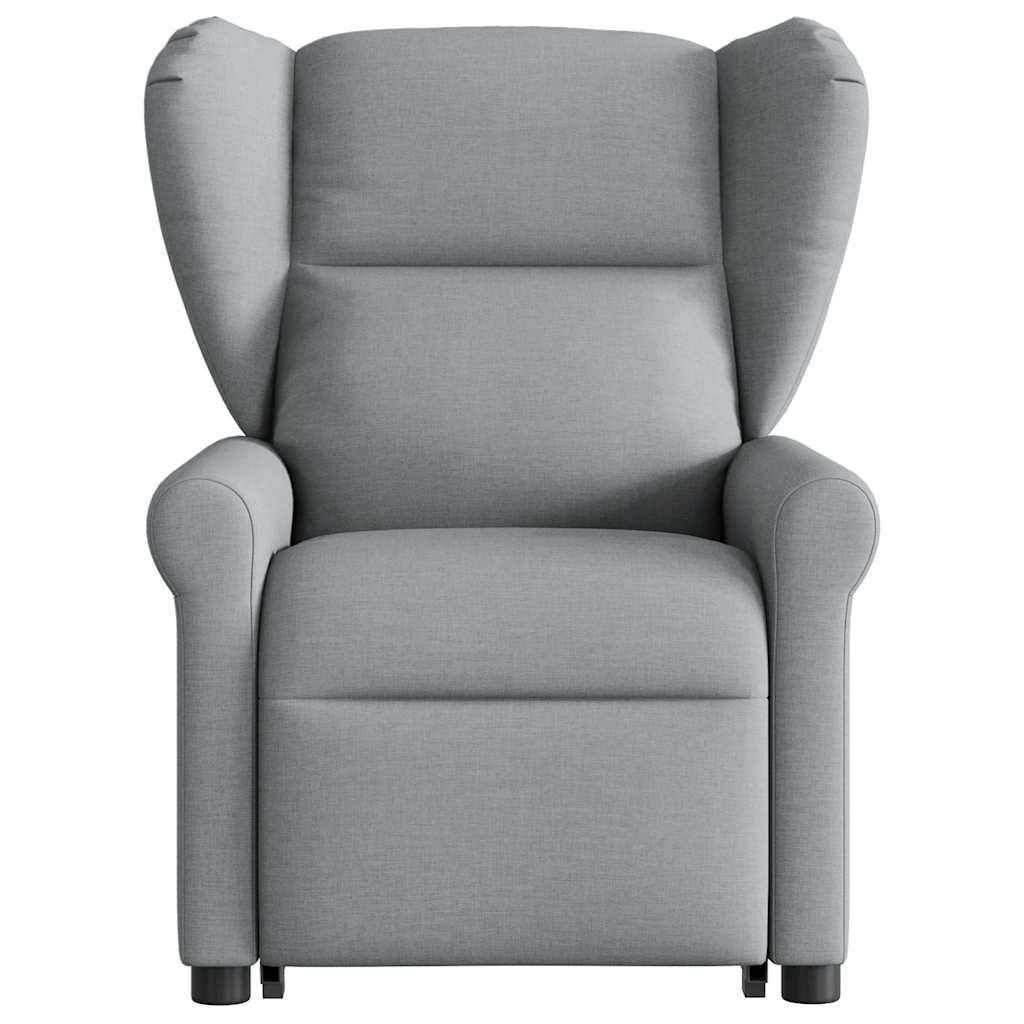 Stand-up recliner, light gray, fabric