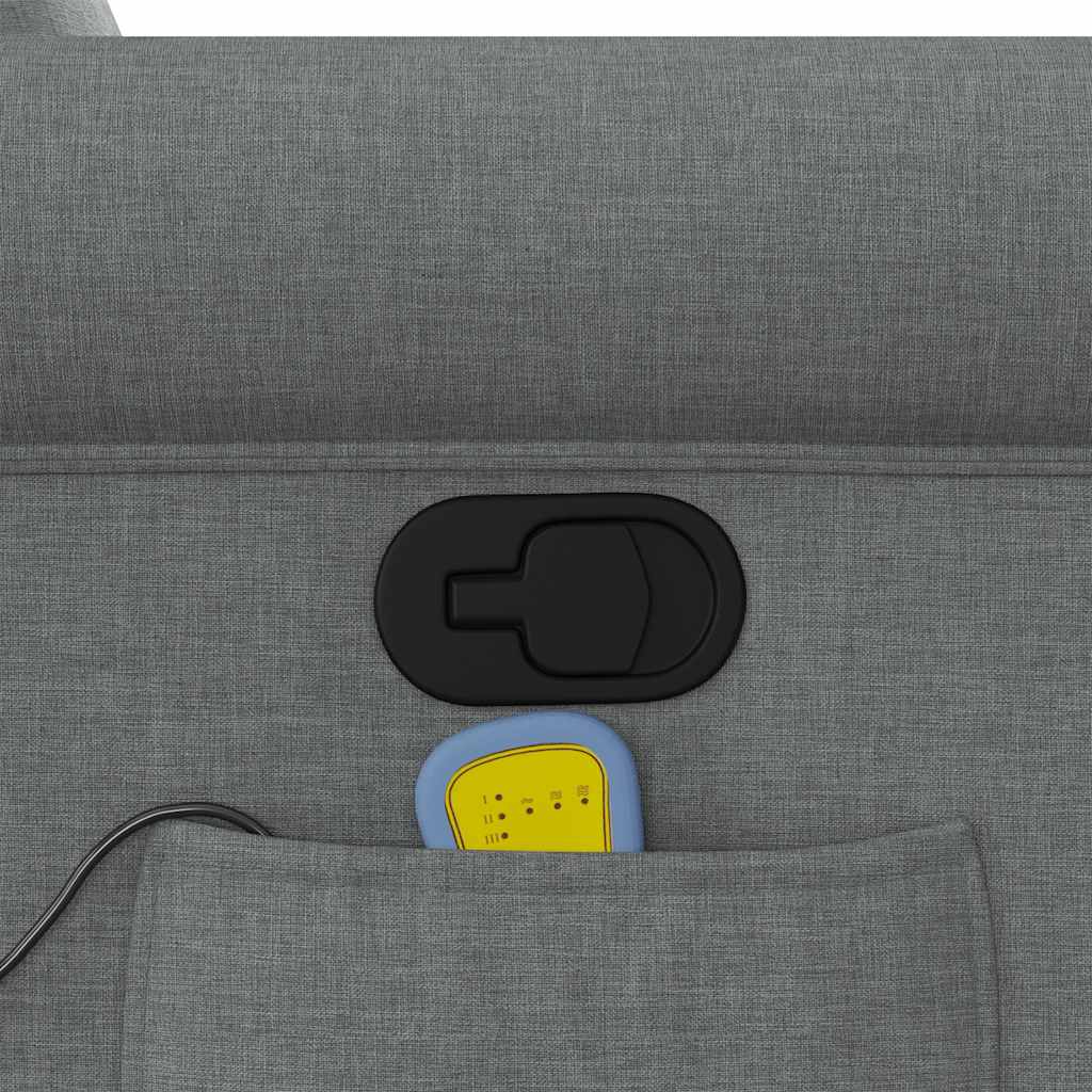 Reclining massage chair, dark grey, fabric