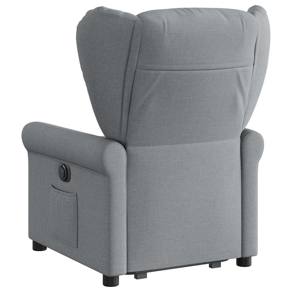 Paceļams atpūtas krēsls, gaiši pelēks, audums