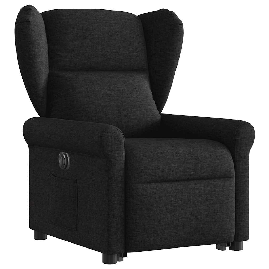 Electric Reclining Standing Chair, Black, Fabric