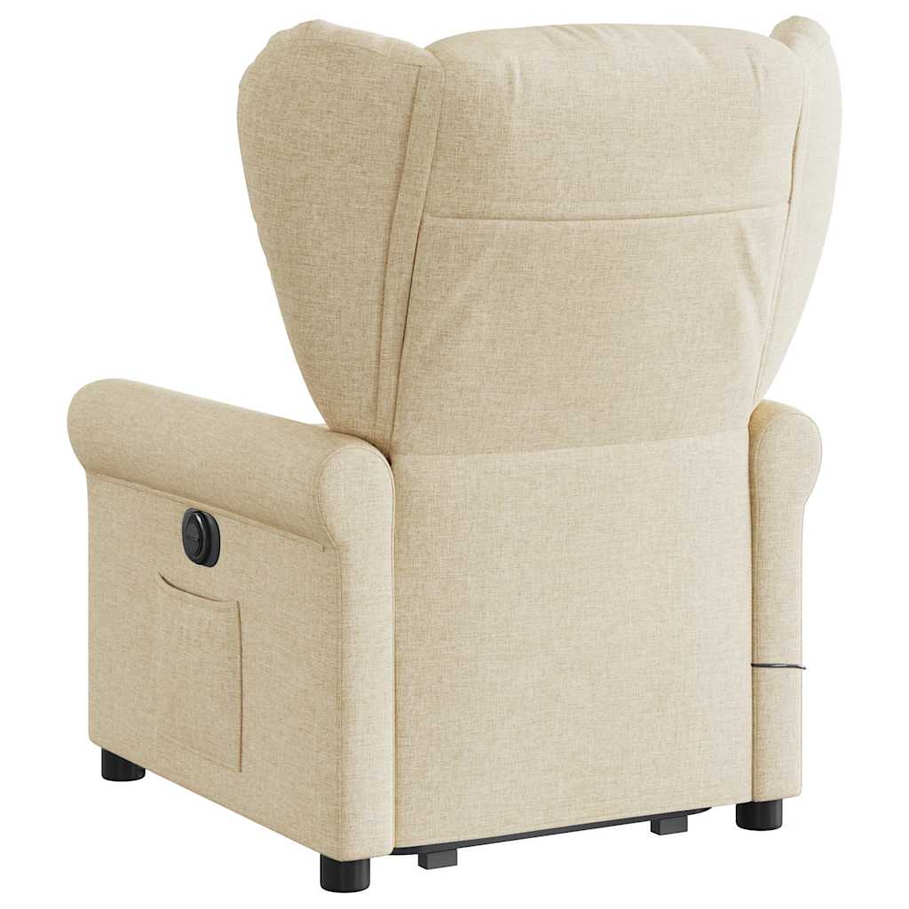 Lift Recliner Massage Chair, cream, fabric