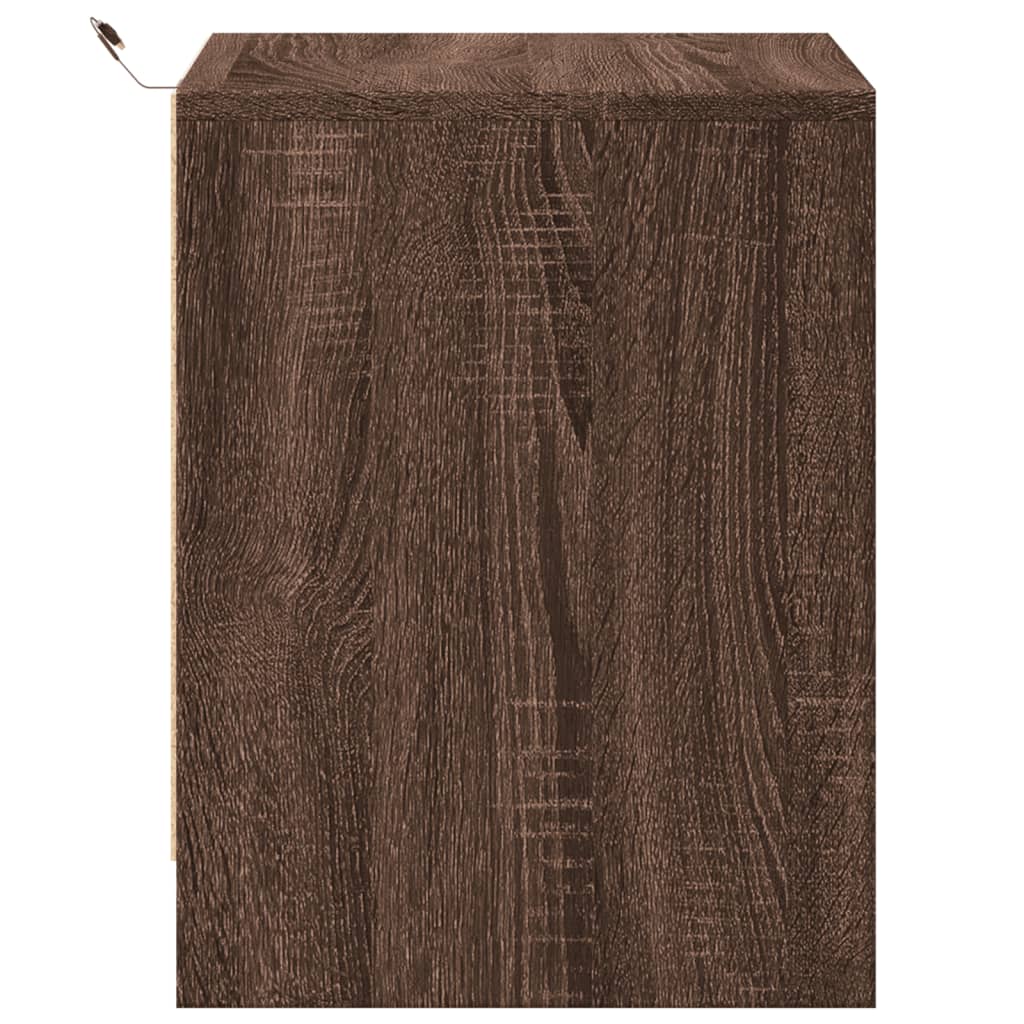Nightstands with LED Lights, 2 pcs., Brown, Wood