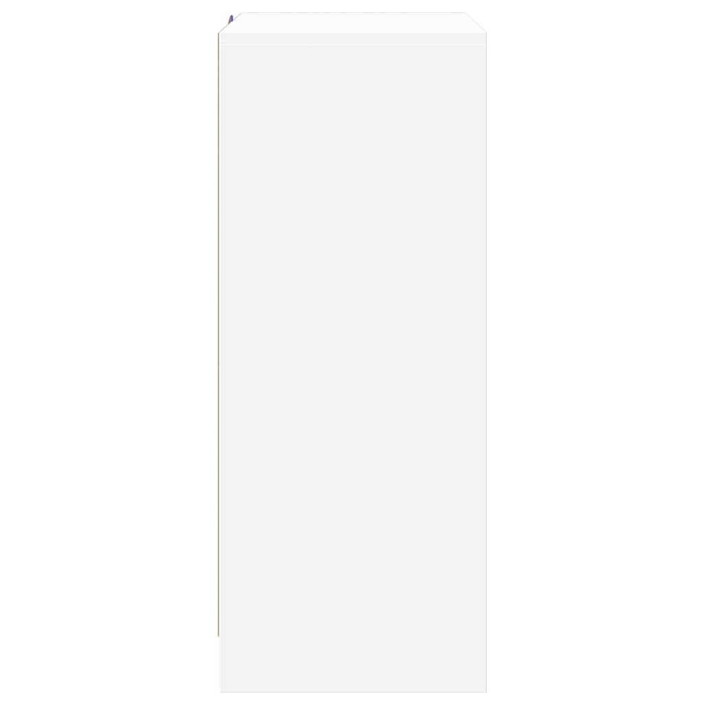 Sānu skapis ar LED, balts, 77x34x85cm, apstrādāta koksne