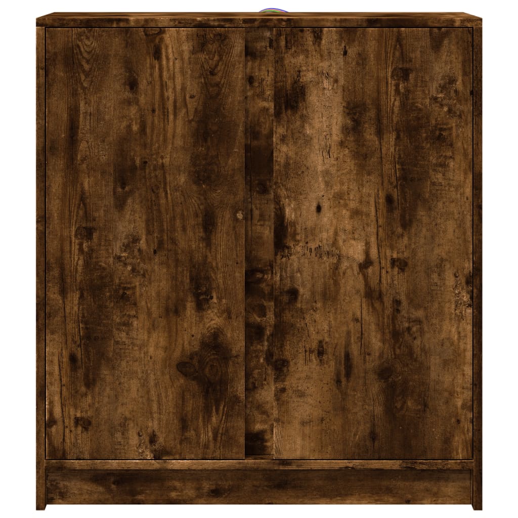 Sideboard with LED, smoky oak, 77x34x85cm, wood