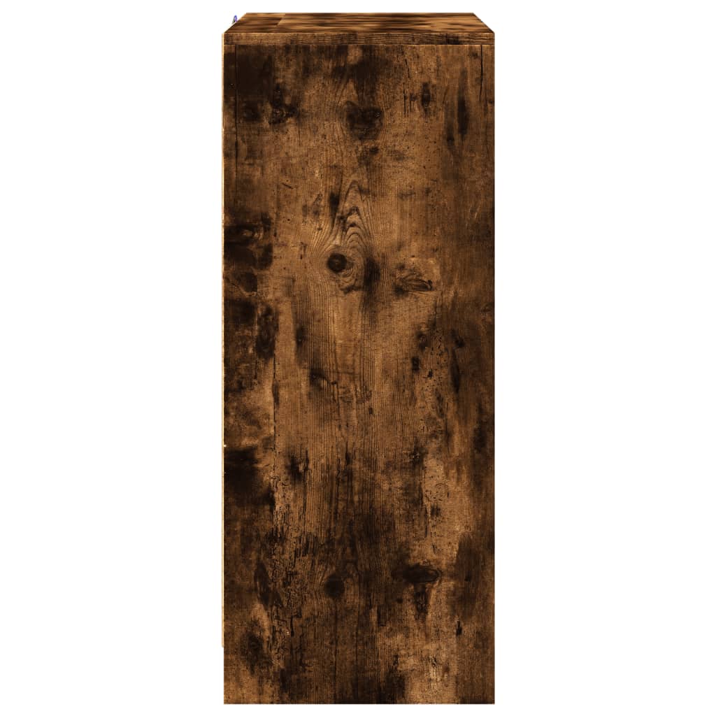 Sideboard with LED, smoky oak, 77x34x85cm, wood