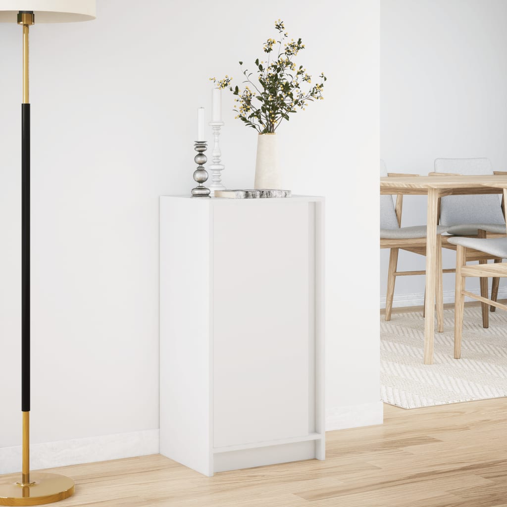 Sānu skapītis ar LED apgaismojumu, balts, 42,5x34x85 cm, apstrādāta koksne