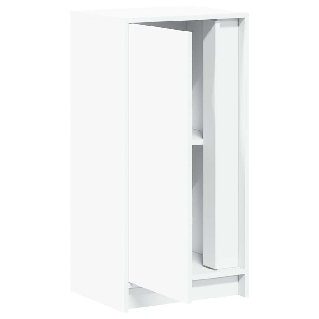 Sānu skapītis ar LED apgaismojumu, balts, 42,5x34x85 cm, apstrādāta koksne