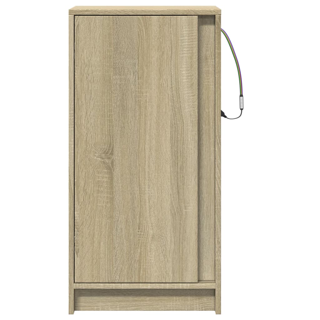 Šoninė spintelė su LED, ąžuolo, 42,5x34x85cm, apdirbta mediena