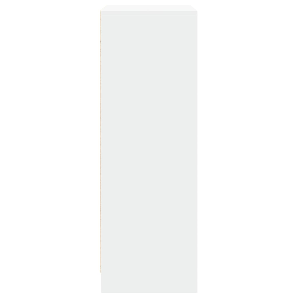 Šoninė spintelė su LED, balta, 77x34x100cm, apdirbta mediena
