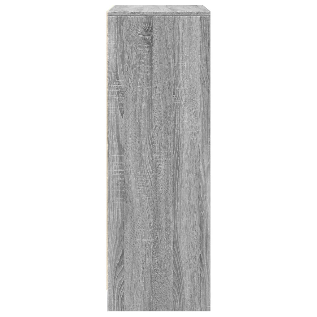 Šoninė spintelė su LED, pilka ąžuolo, 77x34x100cm, mediena