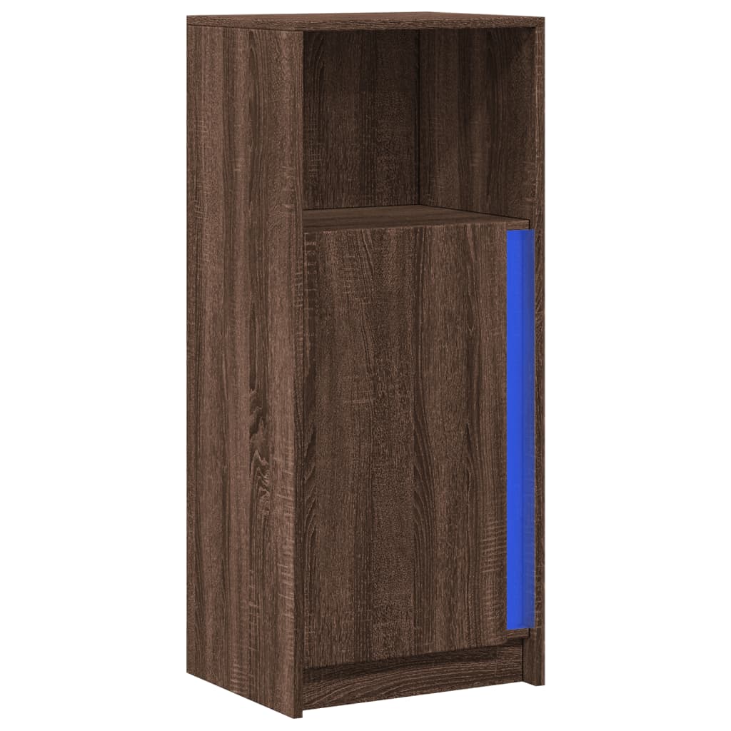 Sānu skapītis ar LED, brūns ozols, 42,5x34x100cm, koks