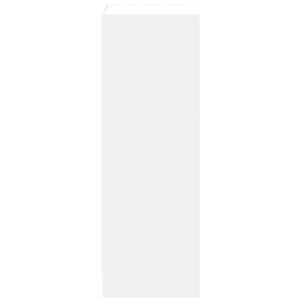 Šoninė spintelė su LED, balta, 72x34x100cm, apdirbta mediena