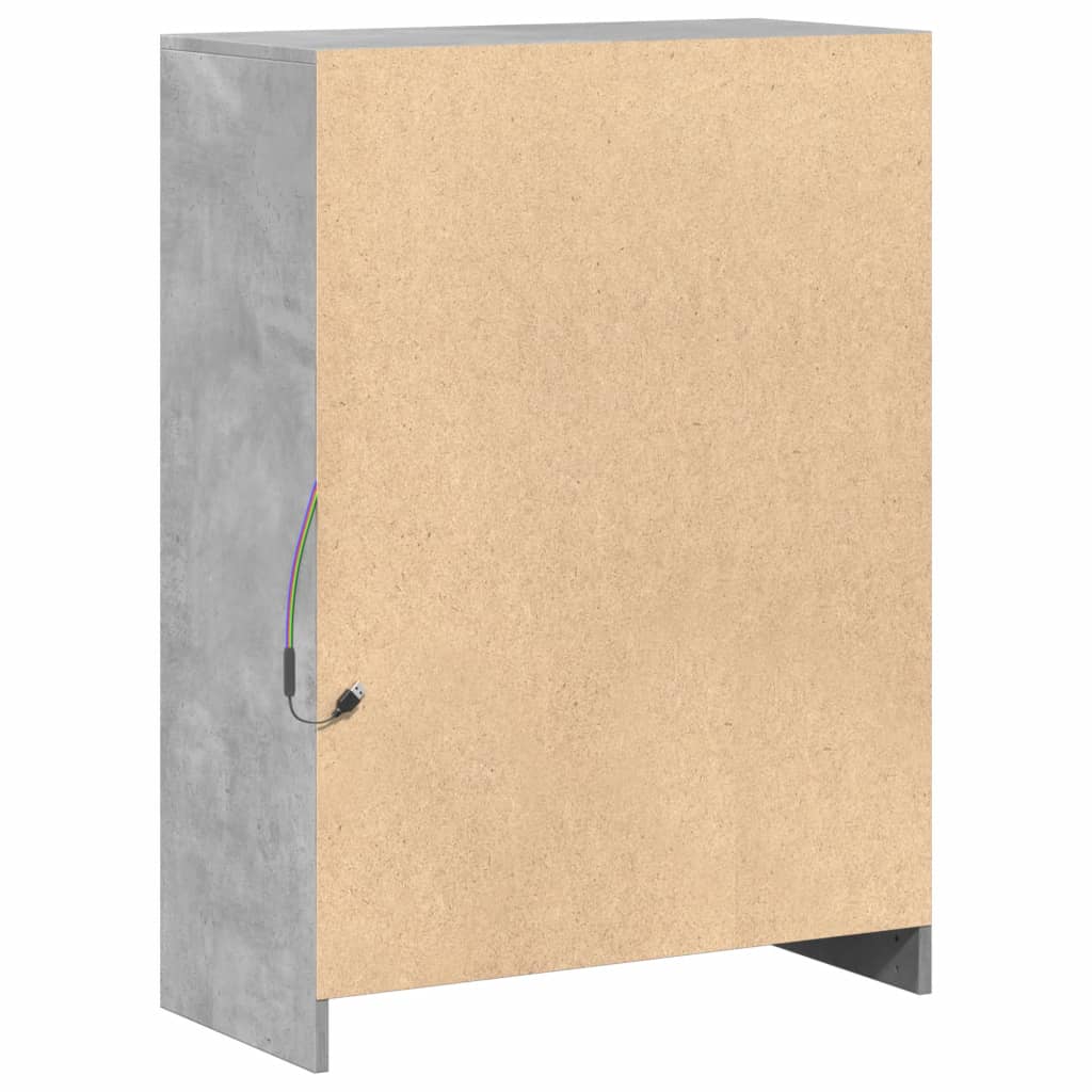 Šoninė spintelė su LED, betono, 72x34x100cm, apdirbta mediena