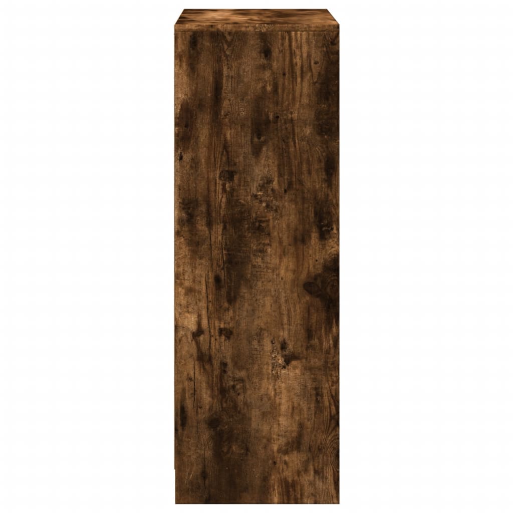 Sānu skapītis ar LED apgaismojumu, dūmu ozols, 72x34x100cm, koks