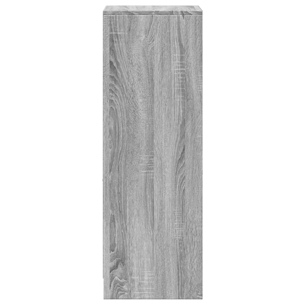 Side cabinet with LED, grey oak, 38x34x100cm, wood
