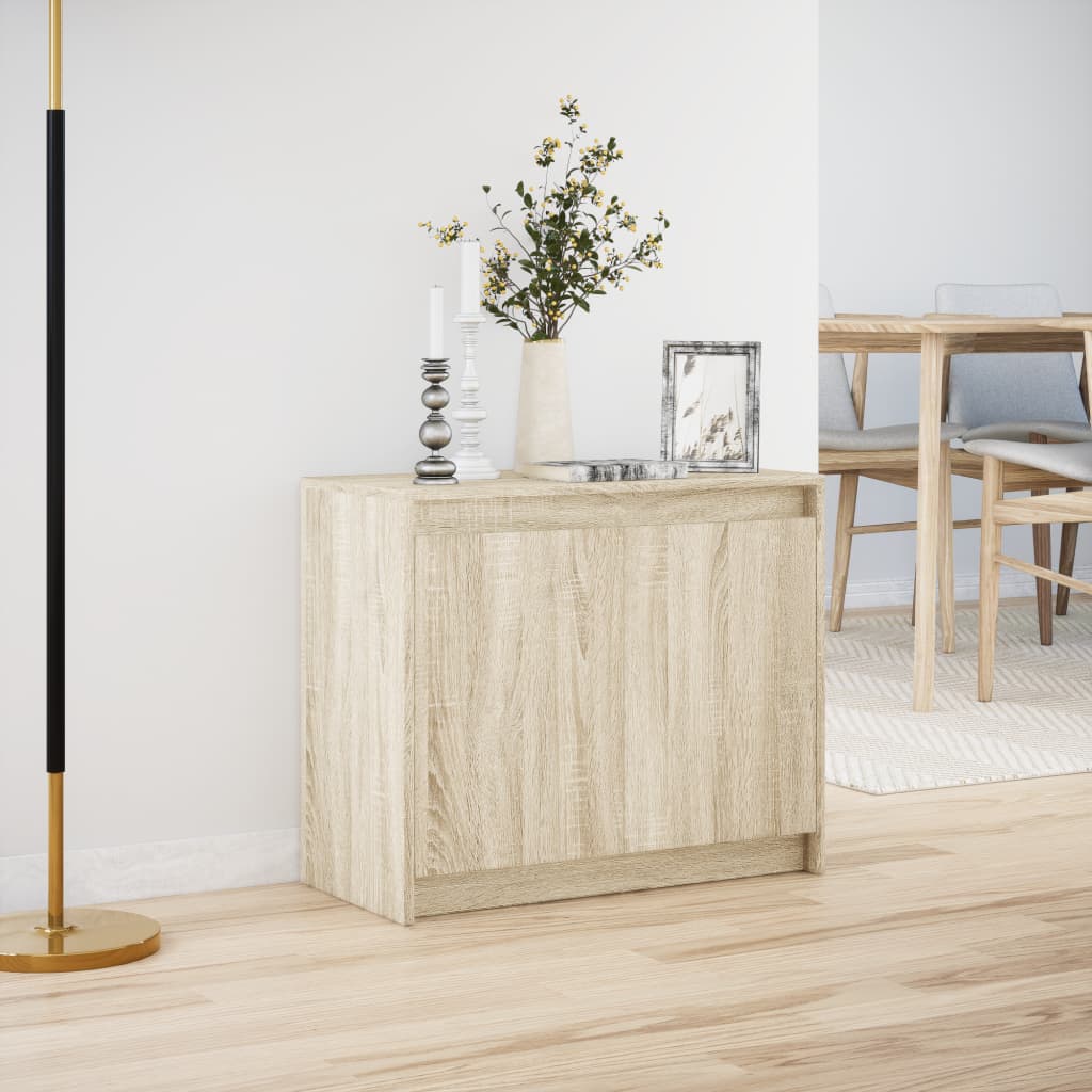 Šoninė spintelė su LED, ąžuolo, 72x34x61cm, apdirbta mediena