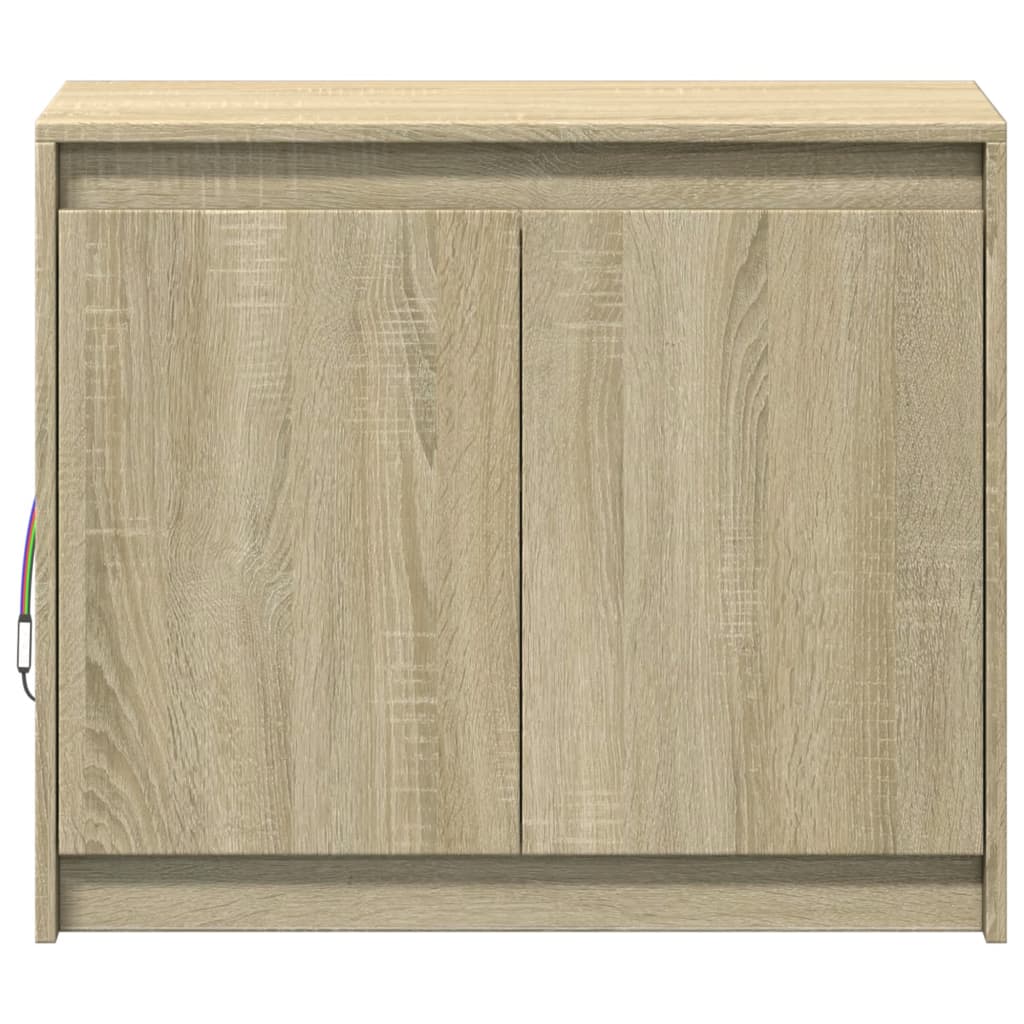 Šoninė spintelė su LED, ąžuolo, 72x34x61cm, apdirbta mediena
