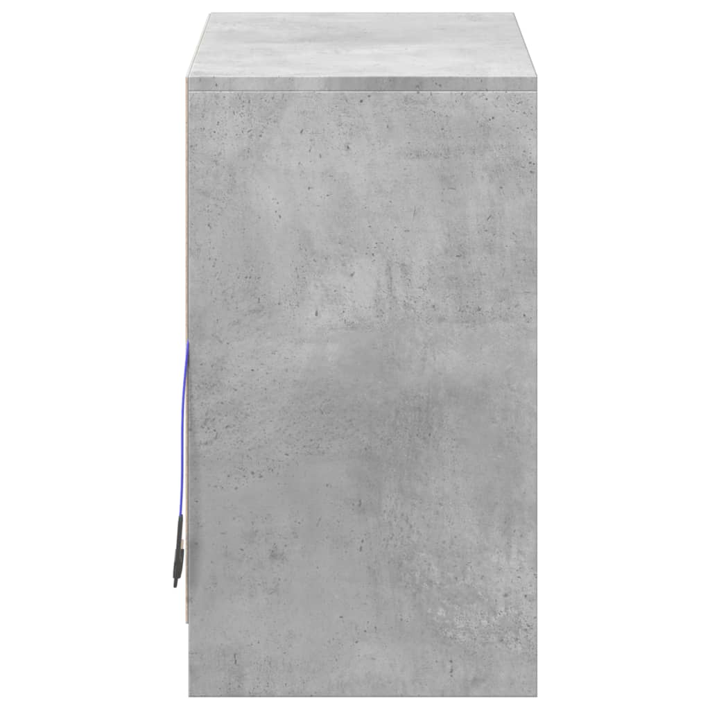 Šoninė spintelė su LED, betono, 72x34x61cm, apdirbta mediena