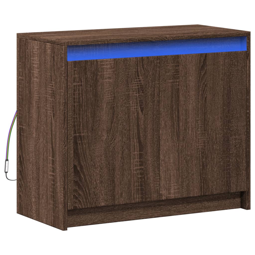 LED kumode, brūns ozols, 72x34x61cm, koks