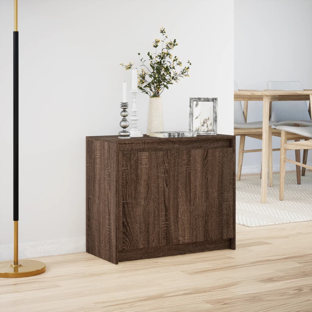 LED kumode, brūns ozols, 72x34x61cm, koks