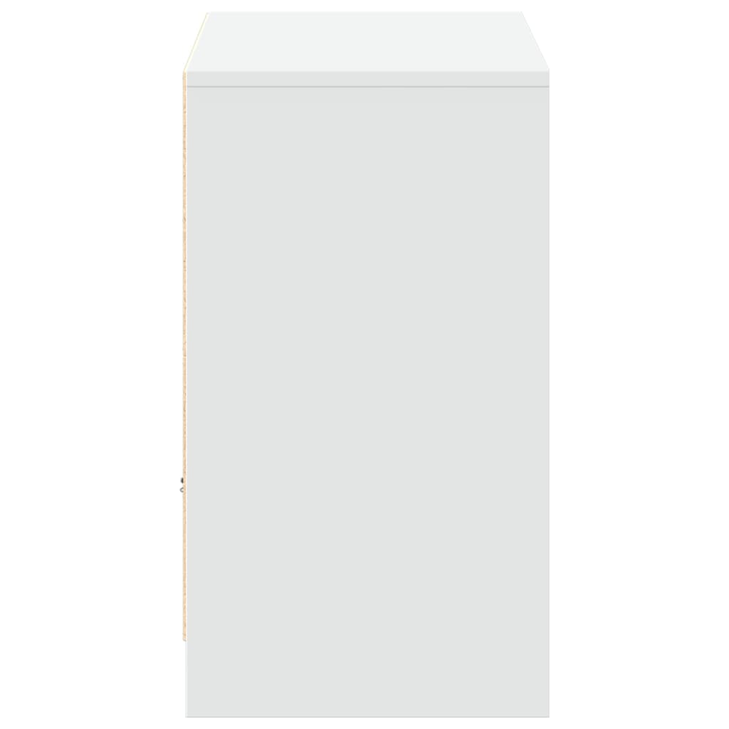 Televizoriaus spintelė su LED, balta, 91x34x61cm, mediena