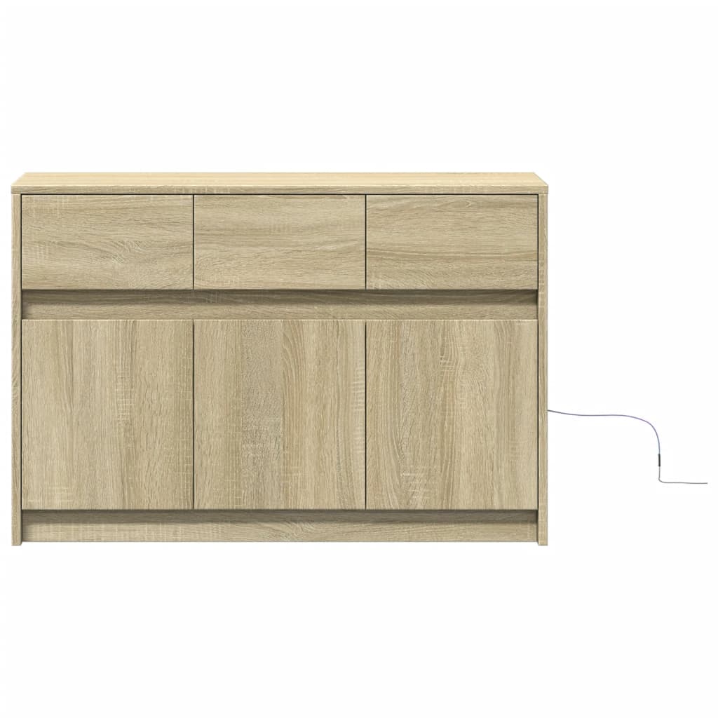 TV cabinet with LED, oak, 91x34x61cm, wood