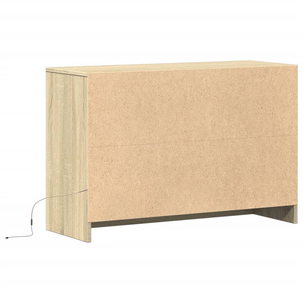 TV cabinet with LED, oak, 91x34x61cm, wood