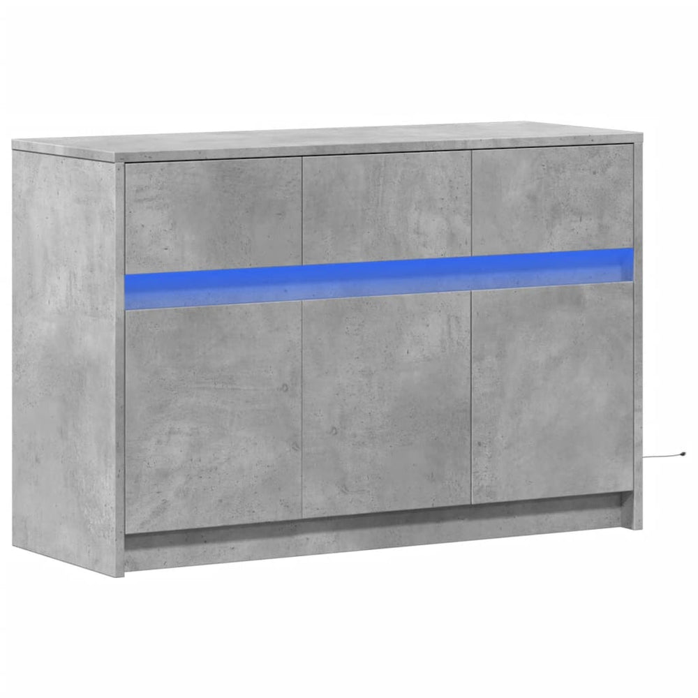 Televizoriaus spintelė su LED, betono, 91x34x61cm, mediena