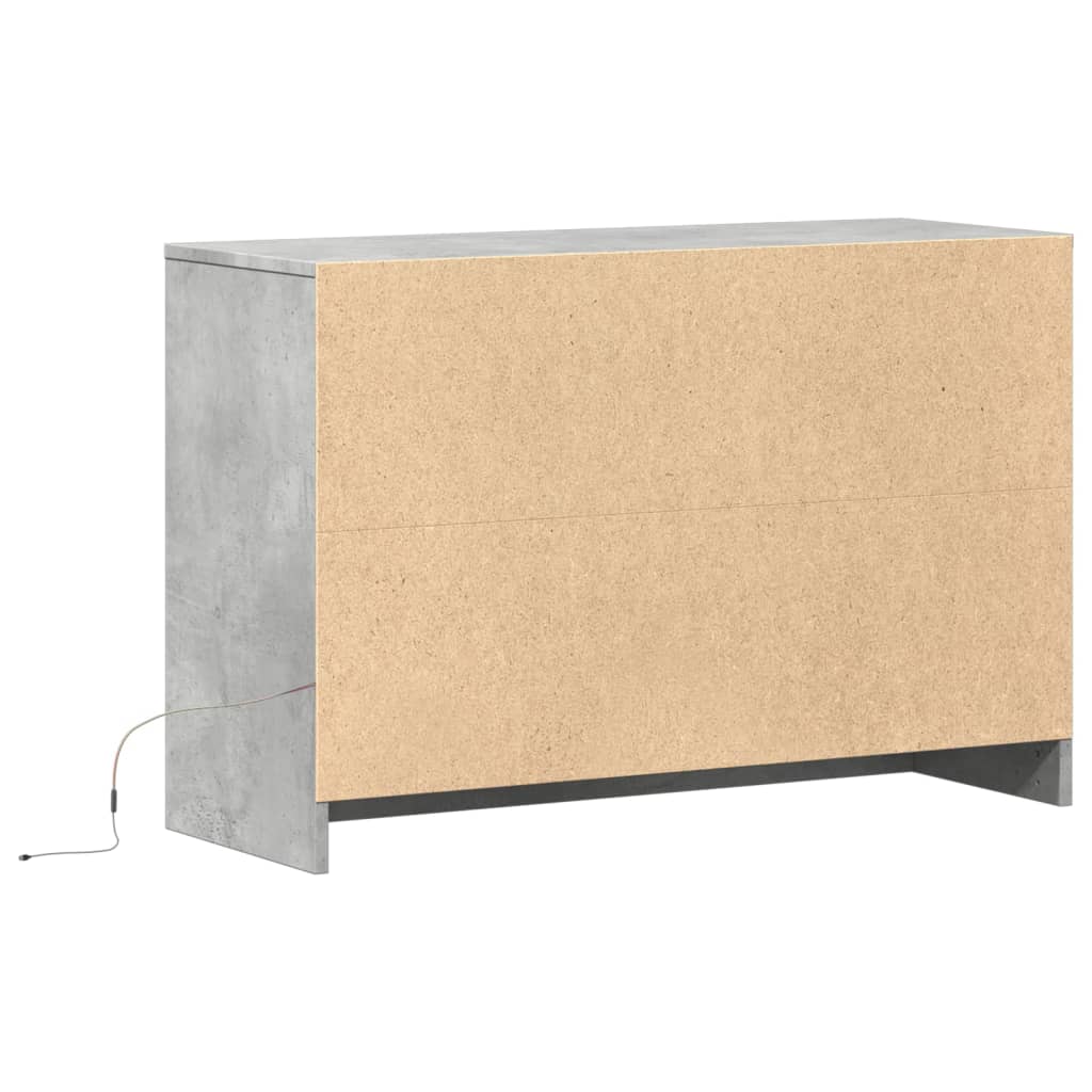 Televizoriaus spintelė su LED, betono, 91x34x61cm, mediena