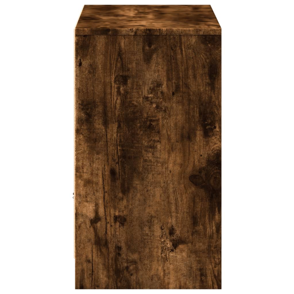 TV Cabinet with LED, Smoked, 91x34x61cm, Wood