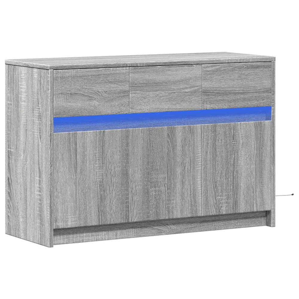 Televizoriaus spintelė su LED, pilka, 91x34x61cm, mediena
